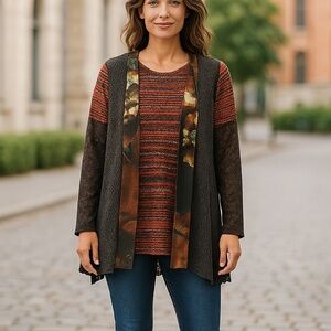 Calessa Women’s Multi Long Sleeve Casual Top Sz-S/M